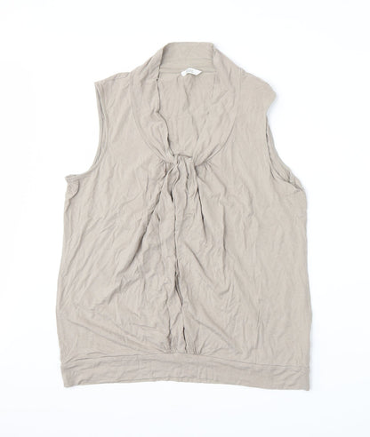 Additional front view of Marks & Spencer women’s beige basic tank, size UK 18