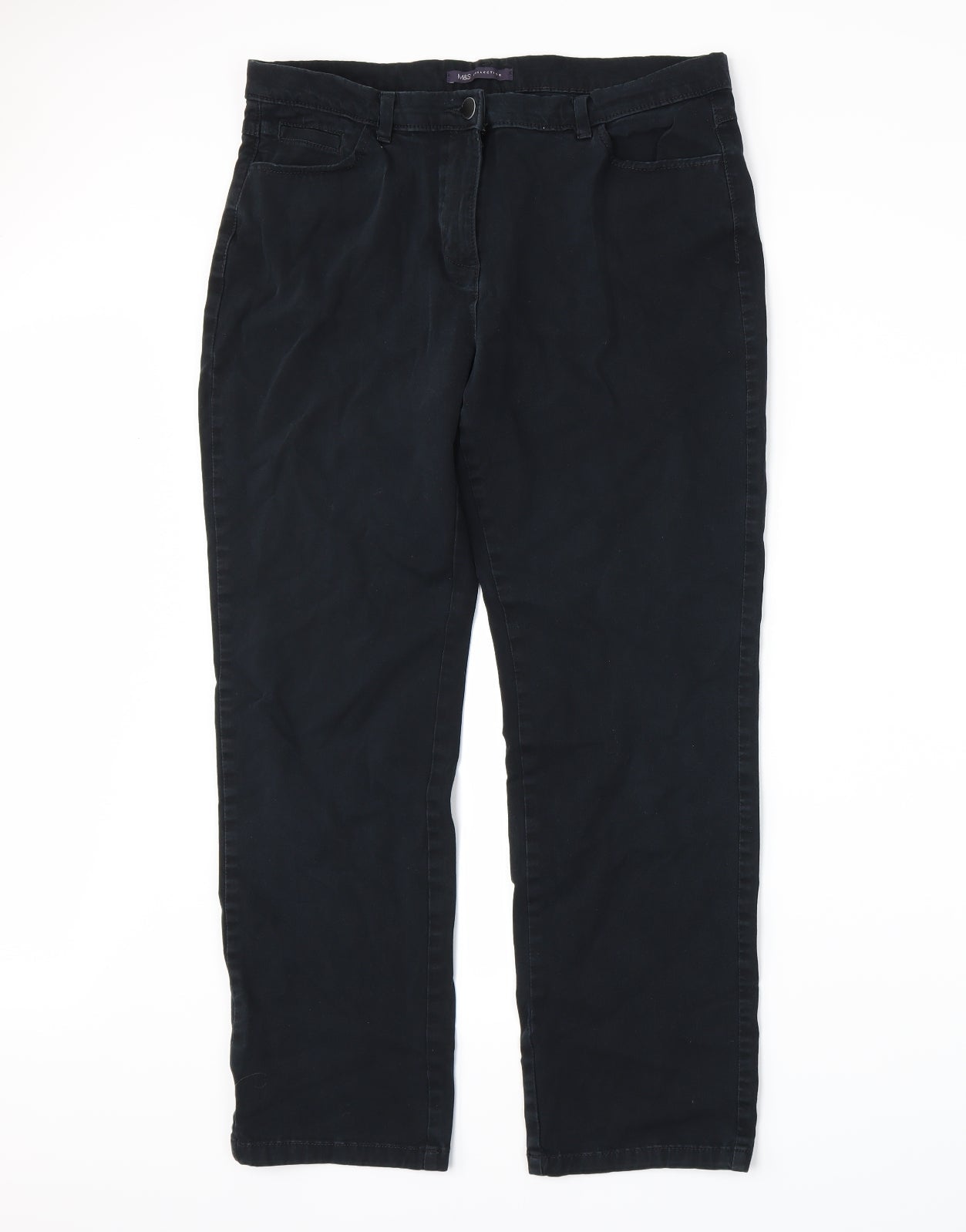 Marks and Spencer Womens Black   Trousers  Size 14 L26 in