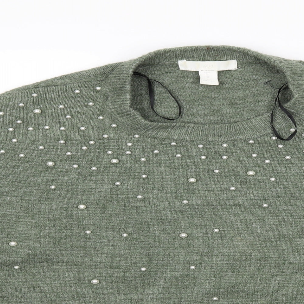 H&M Womens Green   Pullover Jumper Size M