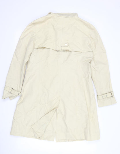 Back view of jonh lewis women’s beige overcoat coat, size UK 12