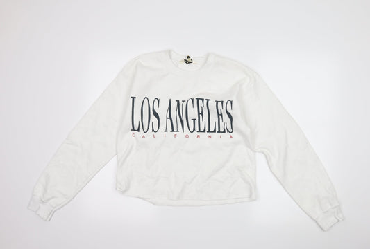 Miss Selfridge Womens White   Pullover Sweatshirt Size S  - slogan