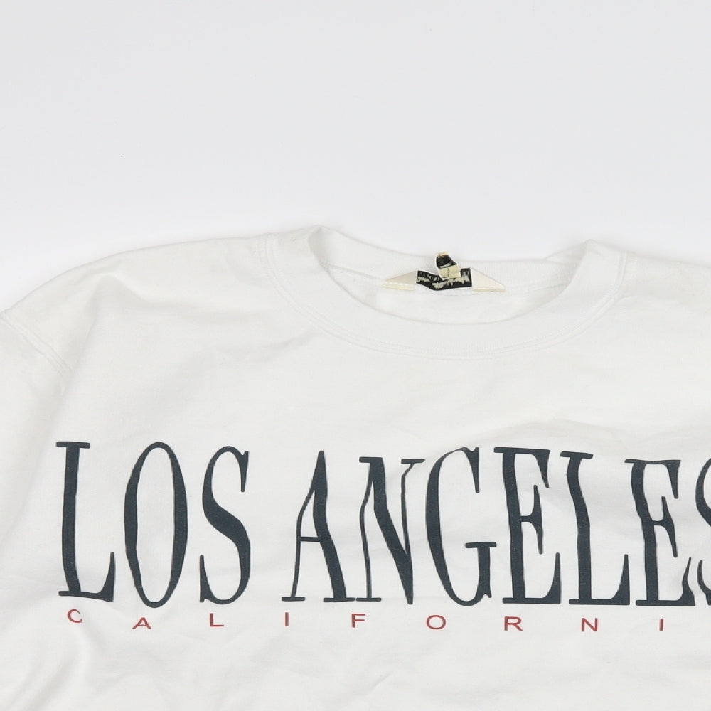 Miss Selfridge Womens White   Pullover Sweatshirt Size S  - slogan