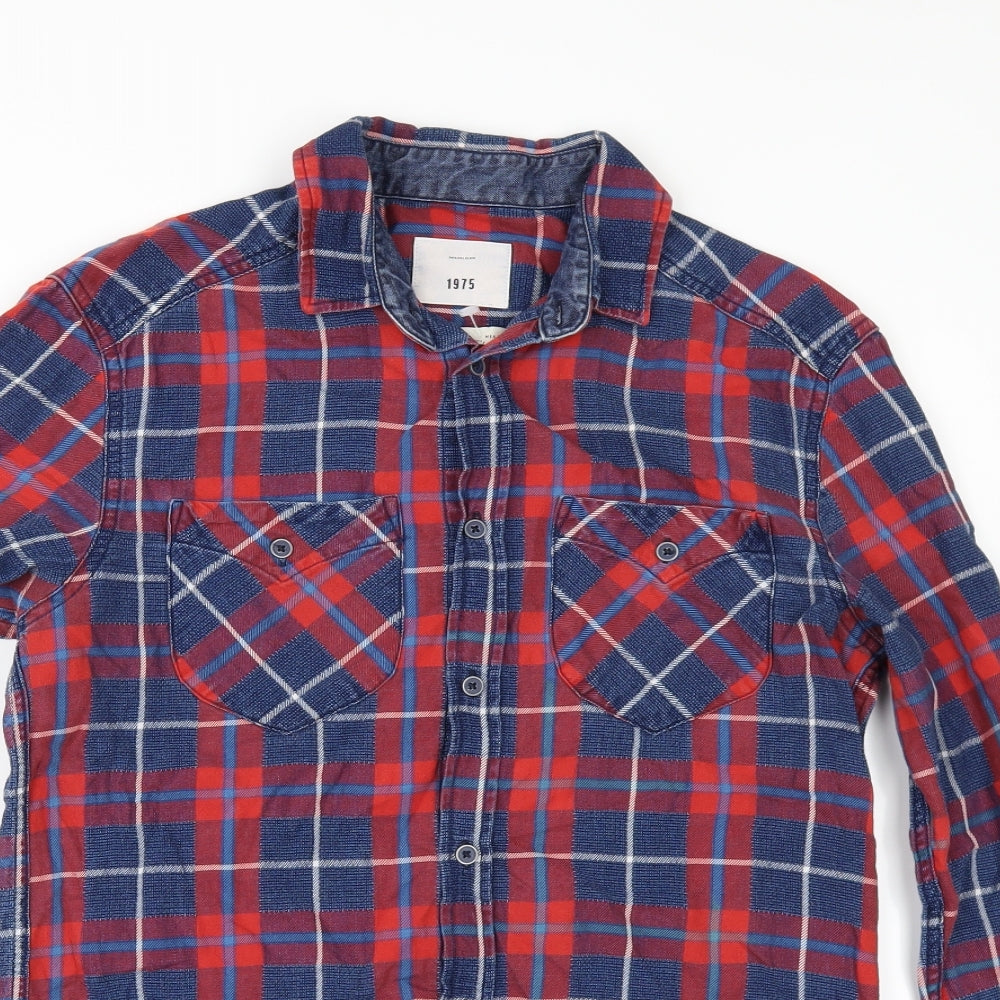 Preworn Mens Multicoloured Check   Button-Up Size S