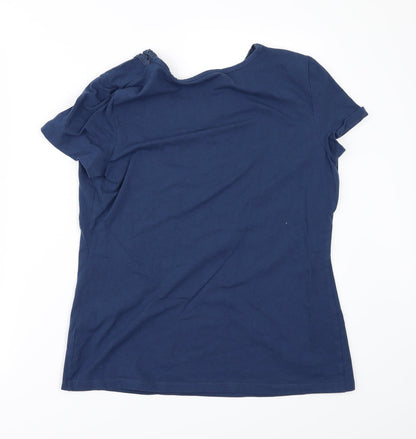 Back view of Charter Club women’s blue basic t-shirt, size M