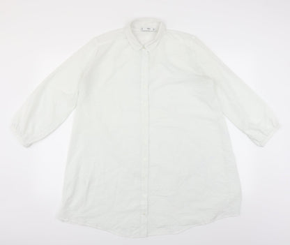 Additional front view of Mango women’s white basic blouse, size S