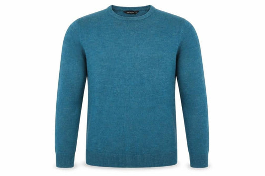 Front view of Cedarwood State men’s blue jumper, size S