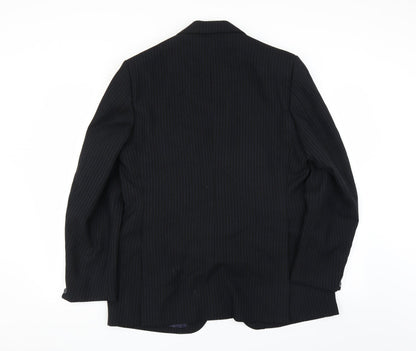 Back view of Jackson The Tailor men’s blue striped jacket suit jacket, size 40