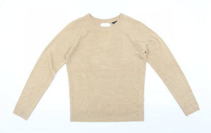 Additional front view of Dorothy Perkins women’s beige jumper, size UK 8