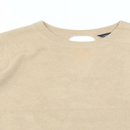 Close-up detail of Dorothy Perkins women’s beige jumper, size UK 8
