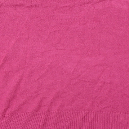 Brand and care label for Next women’s purple jumper, size L