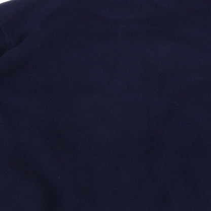 Brand and care label for EWM women’s blue full zip jumper, size UK 14