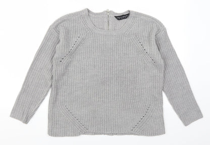 Front view of Dorothy Perkins women’s grey jumper, size UK 10