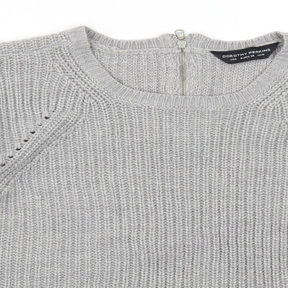 Close-up detail of Dorothy Perkins women’s grey jumper, size UK 10