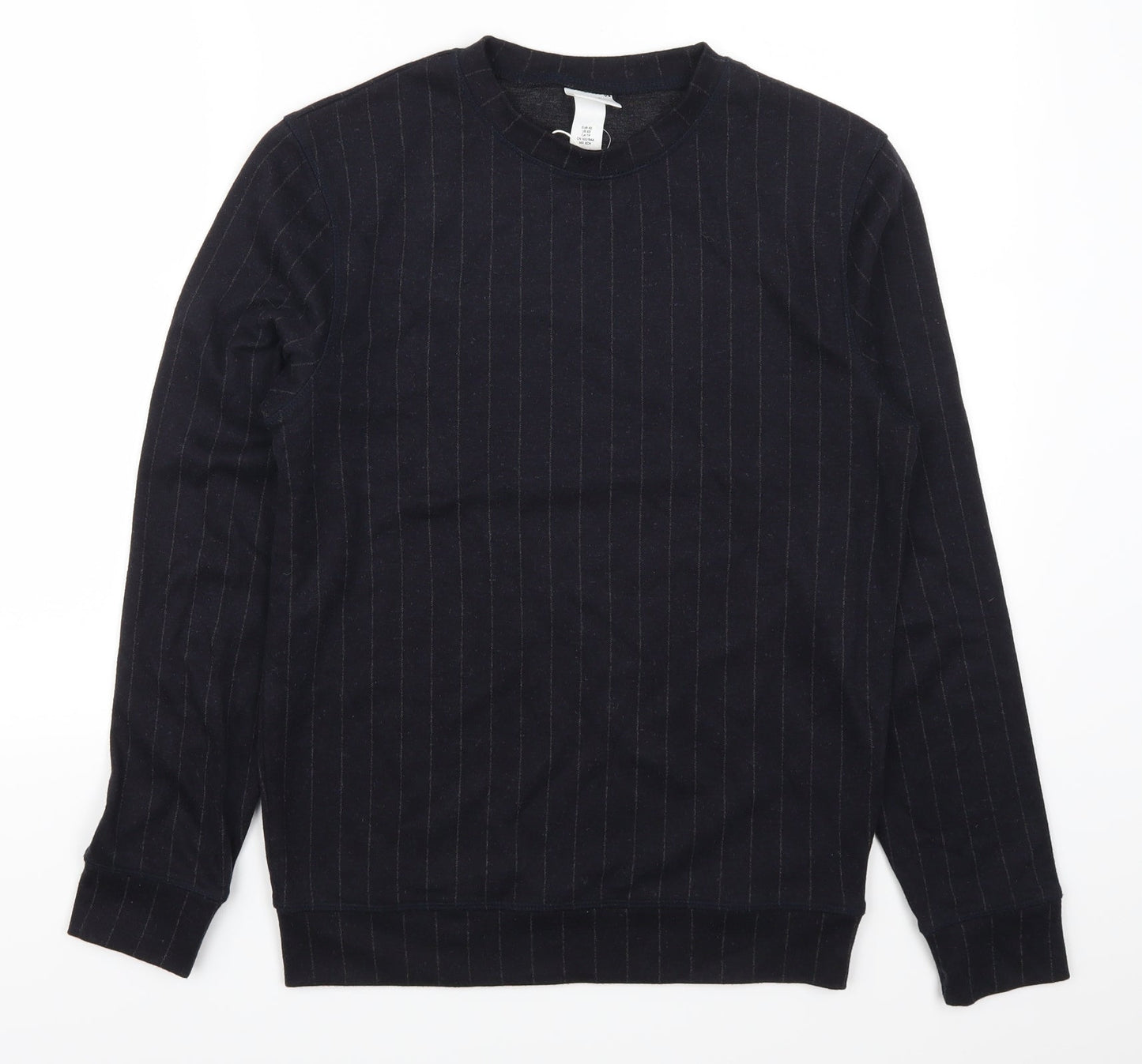H&M Mens Blue Striped  Pullover Sweatshirt Size XS