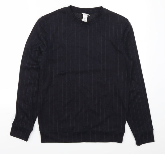 H&M Mens Blue Striped  Pullover Sweatshirt Size XS