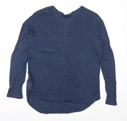 Back view of Peruggi women’s blue basic t-shirt, size UK 14