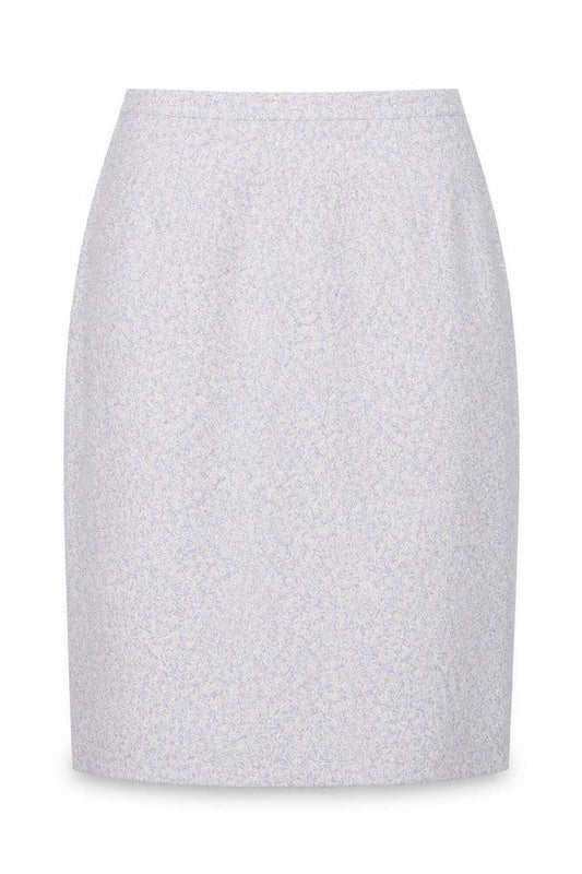 Front view of Preworn women’s purple straight & pencil skirt, size UK 10