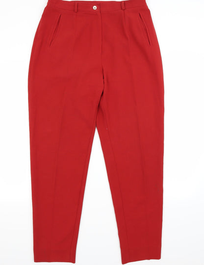 Additional front view of Gregory Pat women’s red trousers, size UK 16, 28-inch leg
