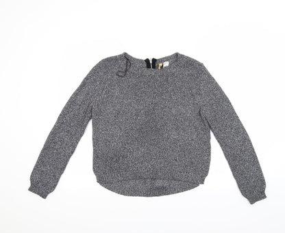 Front view of H&M women’s silver jumper, size UK 10