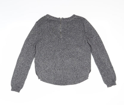 Back view of H&M women’s silver jumper, size UK 10