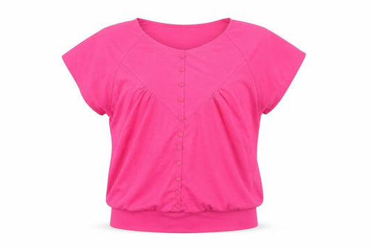 Front view of Preworn women’s red basic t-shirt, size M