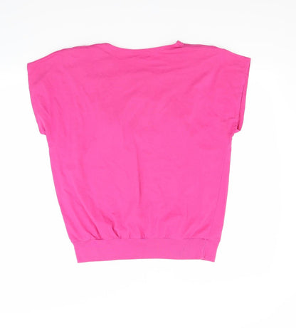 Back view of Preworn women’s red basic t-shirt, size M