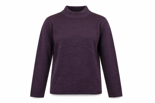 Front view of Matalan women’s purple knit jumper, size UK 10
