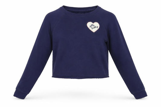 Girly Kicks Womens Blue  Jersey Pullover Sweatshirt Size S