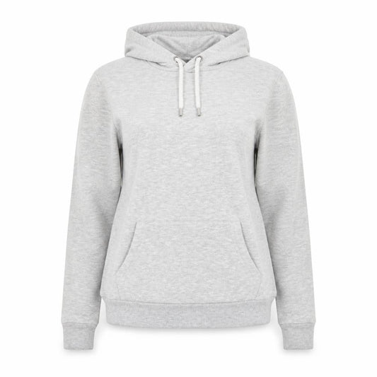 Front view of Atmosphere women’s grey jersey pullover hoodie, size UK 4