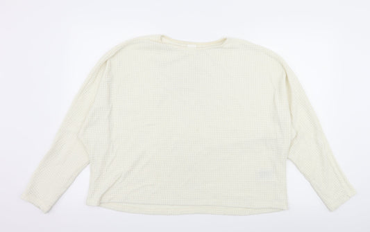 H&M Womens Ivory  Knit Pullover Jumper Size L