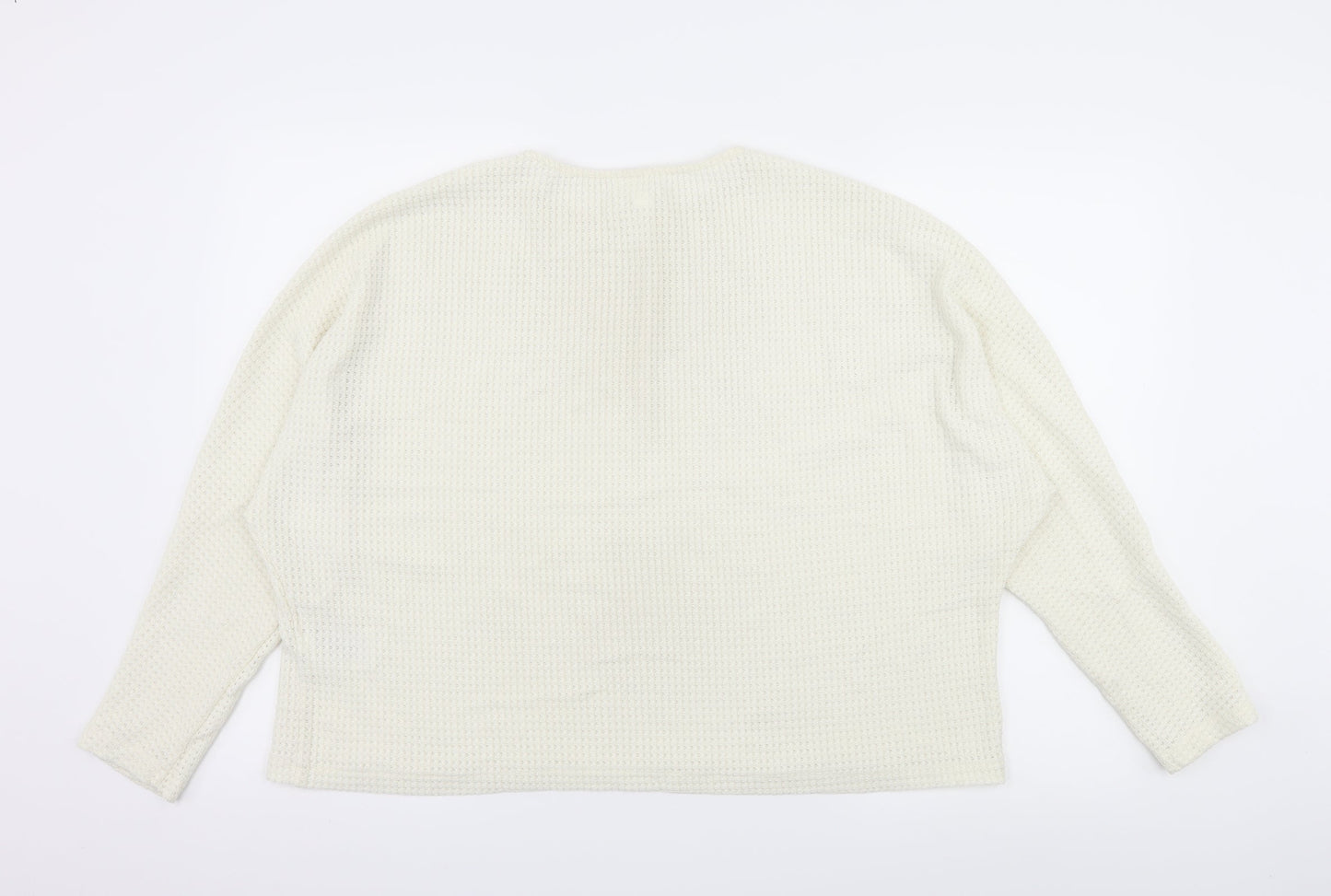 H&M Womens Ivory  Knit Pullover Jumper Size L