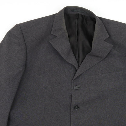 Close-up detail of F&F men’s grey jacket suit jacket, size L