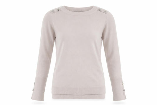 Front view of Primark women’s pink knit jumper, size UK 4