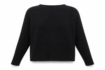 Front view of KappAhl women’s black knit jumper, size M