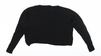 Back view of KappAhl women’s black knit jumper, size M