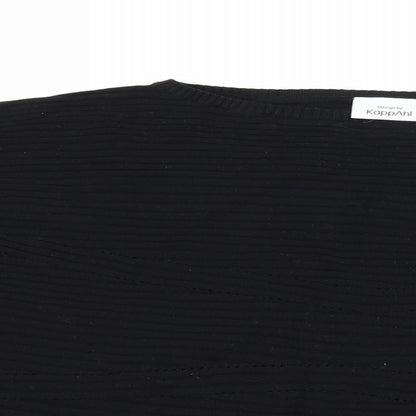 Close-up detail of KappAhl women’s black knit jumper, size M