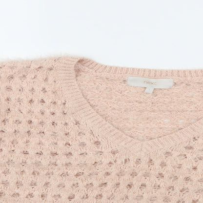 Close-up detail of Next women’s pink knit jumper, size L
