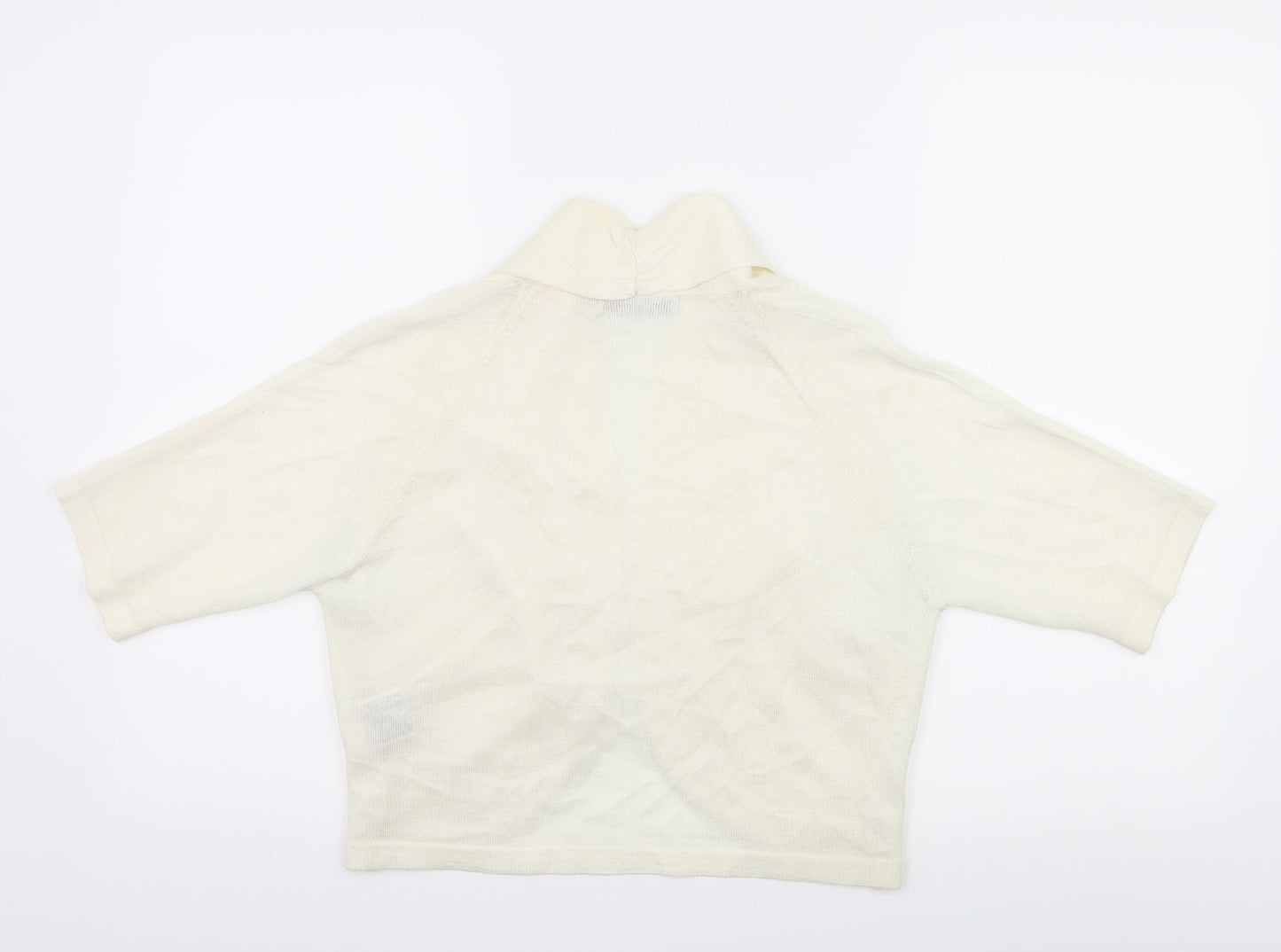 Isle Womens Ivory  Knit Shrug Jumper Size 10