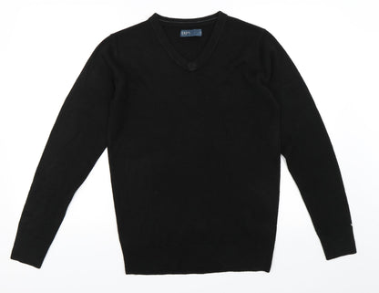 Front view of Matalan men’s black jumper, size S