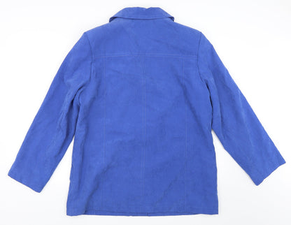 Back view of EWM women’s blue jacket, size UK 14