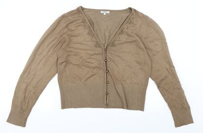 Additional front view of Text women’s beige jumper, size M