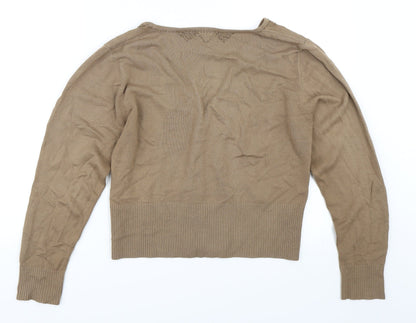 Back view of Text women’s beige jumper, size M