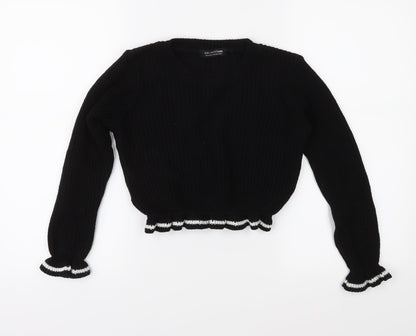 Additional front view of Select girls’ black knit jumper, size 12-13, years