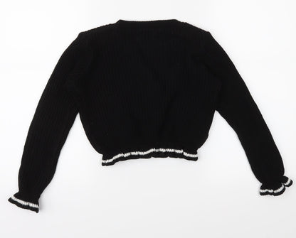 Back view of Select girls’ black knit jumper, size 12-13, years