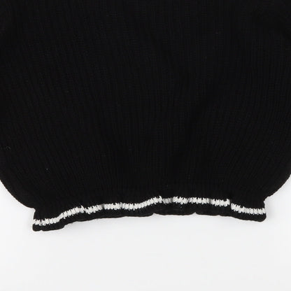 Brand and care label for Select girls’ black knit jumper, size 12-13, years