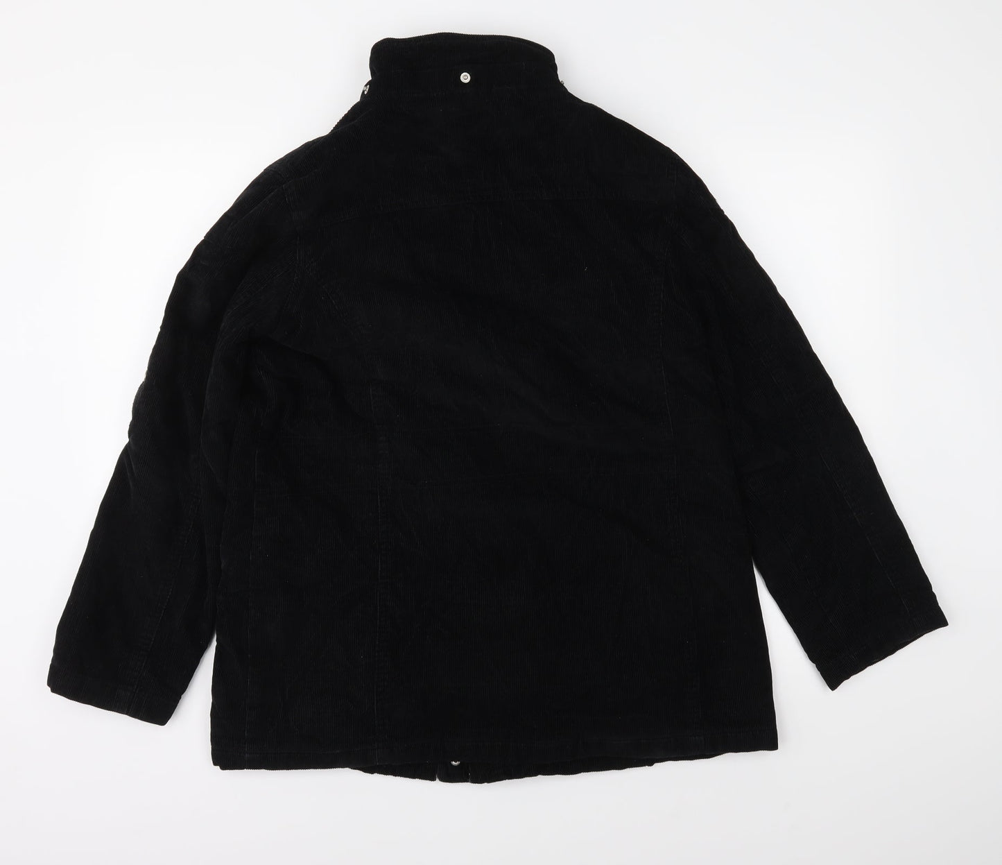 Maine Womens Black  Corduroy Jacket Coat Size 14