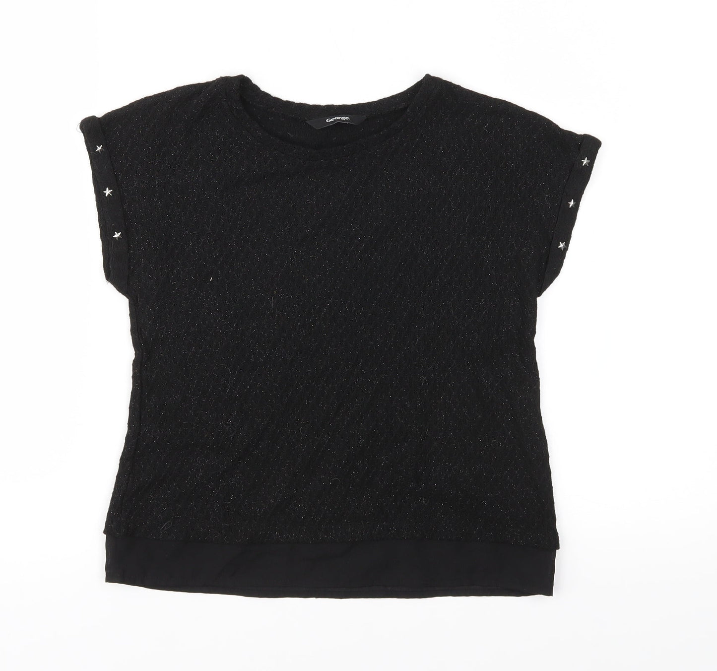 George Girls Black  Knit Pullover Jumper Size 8-9 Years