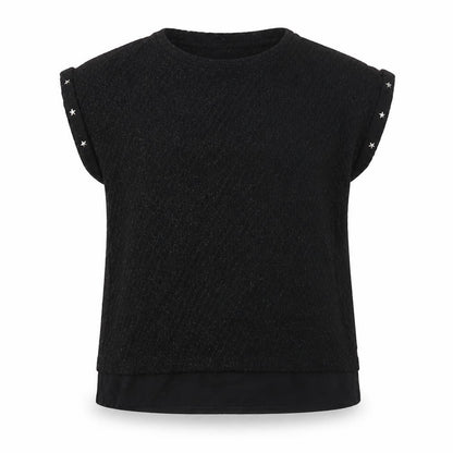 Front view of George girls’ black knit jumper, size 8-9, years