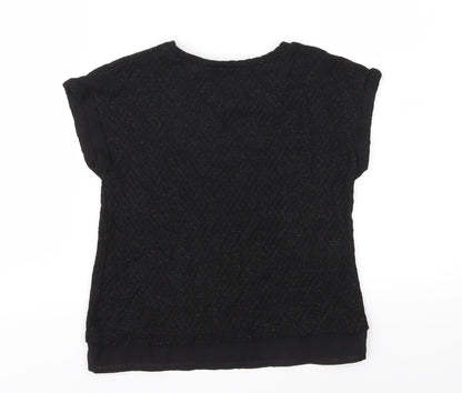 Back view of George girls’ black knit jumper, size 8-9, years