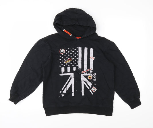 Bon Prix Boys Black  Jersey Pullover Hoodie Size 12-13 Years